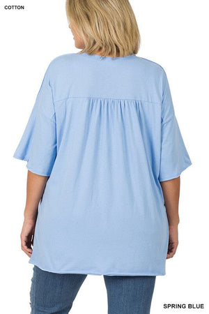 PLUS ROW EDGE HI-LOW HEM BOX TOP ZENANA 