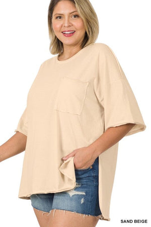 PLUS ROW EDGE HI-LOW HEM BOX TOP ZENANA 