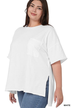 PLUS ROW EDGE HI-LOW HEM BOX TOP ZENANA 