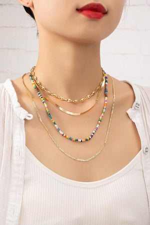 Premium quality 4 layer brass chain necklace LA3accessories 
