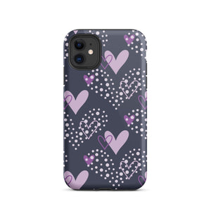 Purple Hearts iPhone Case - KBB Exclusive Knitted Belle Boutique iPhone 11 