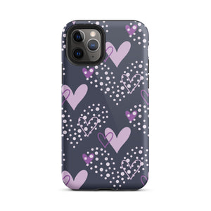 Purple Hearts iPhone Case - KBB Exclusive Knitted Belle Boutique iPhone 11 Pro 