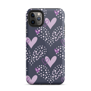 Purple Hearts iPhone Case - KBB Exclusive Knitted Belle Boutique iPhone 11 Pro Max 