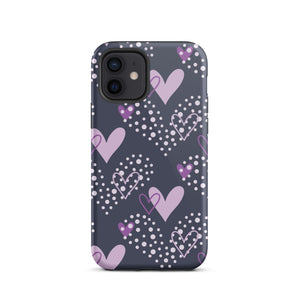 Purple Hearts iPhone Case - KBB Exclusive Knitted Belle Boutique iPhone 12 