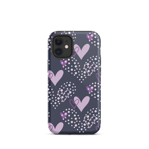 Purple Hearts iPhone Case - KBB Exclusive Knitted Belle Boutique iPhone 12 mini 
