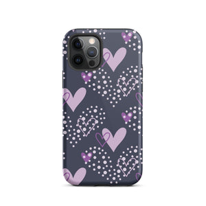 Purple Hearts iPhone Case - KBB Exclusive Knitted Belle Boutique iPhone 12 Pro 