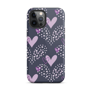 Purple Hearts iPhone Case - KBB Exclusive Knitted Belle Boutique iPhone 12 Pro Max 