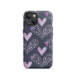 Purple Hearts iPhone Case - KBB Exclusive Knitted Belle Boutique iPhone 13 