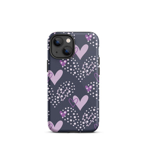 Purple Hearts iPhone Case - KBB Exclusive Knitted Belle Boutique iPhone 13 mini 