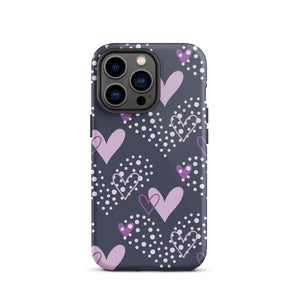 Purple Hearts iPhone Case - KBB Exclusive Knitted Belle Boutique iPhone 13 Pro 