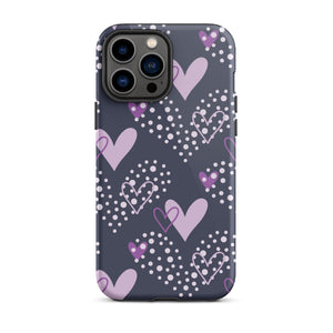 Purple Hearts iPhone Case - KBB Exclusive Knitted Belle Boutique iPhone 13 Pro Max 
