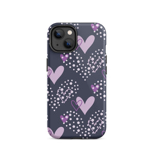 Purple Hearts iPhone Case - KBB Exclusive Knitted Belle Boutique iPhone 14 