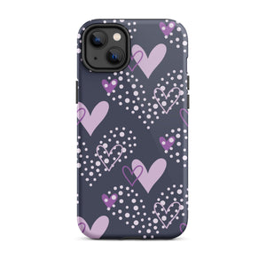 Purple Hearts iPhone Case - KBB Exclusive Knitted Belle Boutique iPhone 14 Plus 