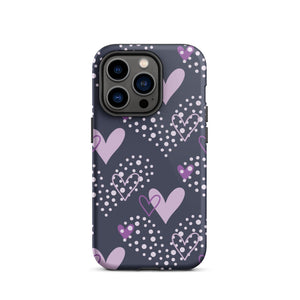 Purple Hearts iPhone Case - KBB Exclusive Knitted Belle Boutique iPhone 14 Pro 