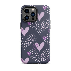 Purple Hearts iPhone Case - KBB Exclusive Knitted Belle Boutique iPhone 14 Pro Max 