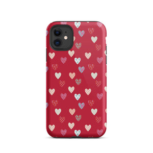 Red Sweethearts iPhone Case - KBB Exclusive Knitted Belle Boutique iPhone 11 
