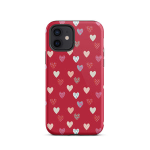 Red Sweethearts iPhone Case - KBB Exclusive Knitted Belle Boutique iPhone 12 