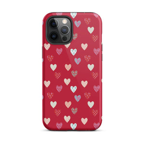 Red Sweethearts iPhone Case - KBB Exclusive Knitted Belle Boutique iPhone 12 Pro Max 