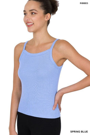 RIBBED SOFT RAYON CAMI ZENANA SPRING BLUE XS 