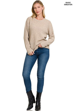 ROUND NECK BASIC SWEATER ZENANA 