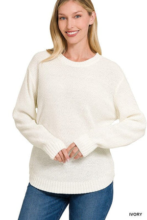 ROUND NECK BASIC SWEATER ZENANA 