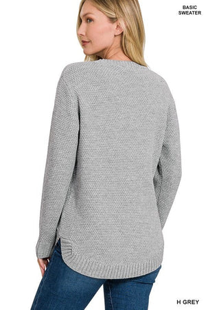 ROUND NECK BASIC SWEATER ZENANA 