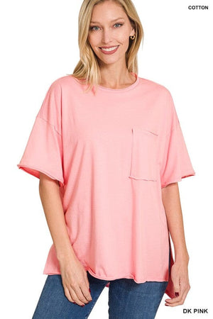 ROW EDGE HI-LOW HEM BOX TOP ZENANA 