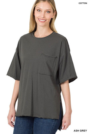 ROW EDGE HI-LOW HEM BOX TOP ZENANA 