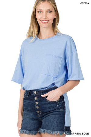 ROW EDGE HI-LOW HEM BOX TOP ZENANA 