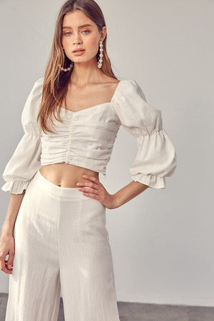 RUFFLE RUCHED FRONT TOP Do + Be Collection 