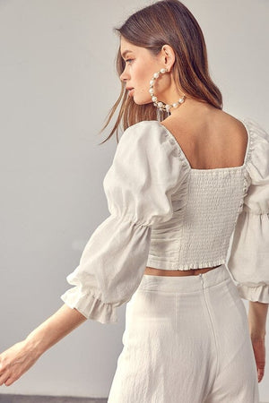 RUFFLE RUCHED FRONT TOP Do + Be Collection 