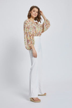 Scoop neck long puff sleeve blouse top Miley + Molly 