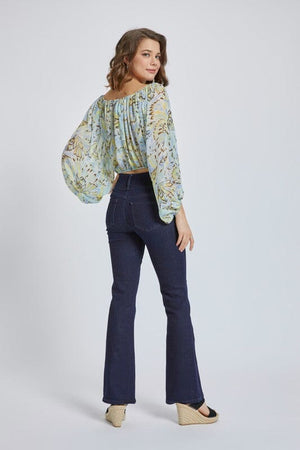 Scoop neck long puff sleeve blouse top Miley + Molly 
