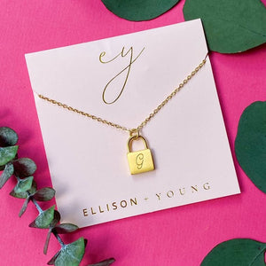Scripted Notes Locket Initial Necklace Ellison+Young 