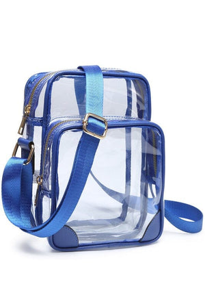 See Thru Multi Compartment Crossbody Bag Fashion World ROYAL BLUE one 
