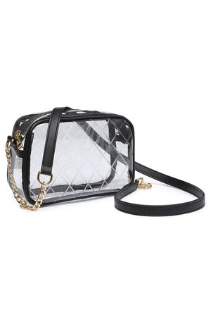 See Thru Net Pattern Crossbody Bag Fashion World BLACK one 