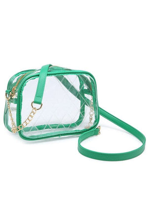 See Thru Net Pattern Crossbody Bag Fashion World Green one 