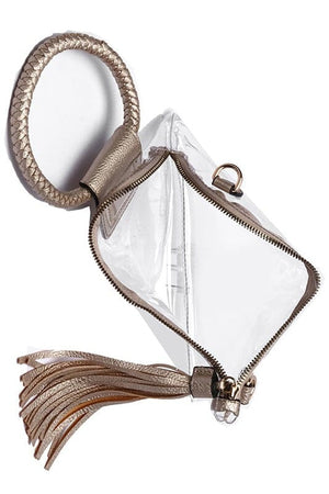 See Thru Transparent Clear Cuff Handle Clutch Fashion World 