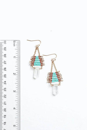 Seed Bead with Crystal Drop Earring Leto Accessories 