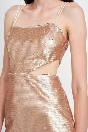 SEQUIN MINI DRESS WITH CUT OUT Emory Park 