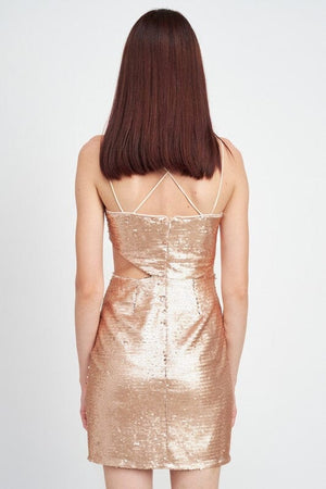 SEQUIN MINI DRESS WITH CUT OUT Emory Park 