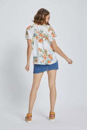 Short dolman sleeve floral santin blouse top Miley + Molly 