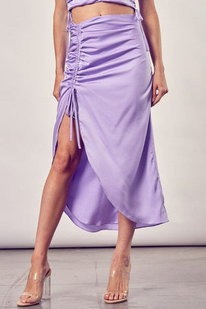 SIDE GATHERED SKIRT Do + Be Collection LAVENDER S 