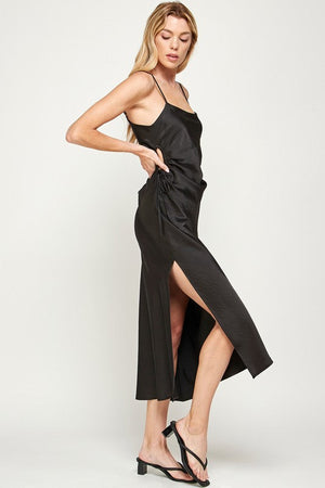 SIDE KEYHOLE SATIN SLIP DRESS Sans Souci 