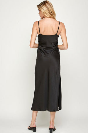 SIDE KEYHOLE SATIN SLIP DRESS Sans Souci 