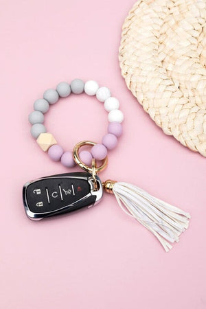 Silicone Color Block Key Ring Bracelet Aili's Corner 