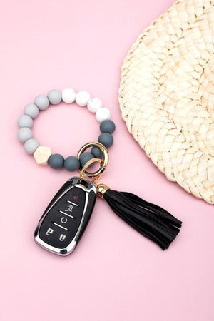 Silicone Color Block Key Ring Bracelet Aili's Corner 