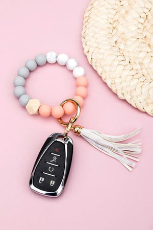 Silicone Color Block Key Ring Bracelet Aili's Corner 