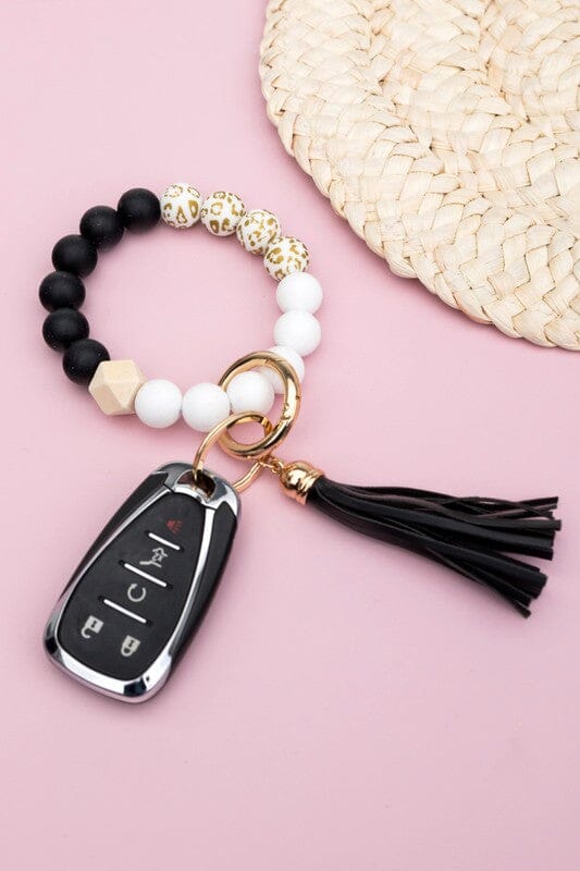 Silicone Gold Leo Key Ring Bracelet Aili's Corner Black/Black OneSize 