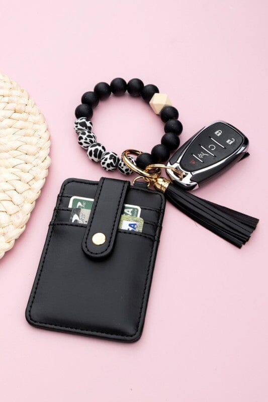 Silicone Key Ring Wallet Bracelet Aili's Corner Cow OneSize 